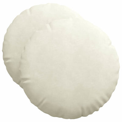 Sædepuder 2 stk. Fløjl Creme Ø50 x 19 cm