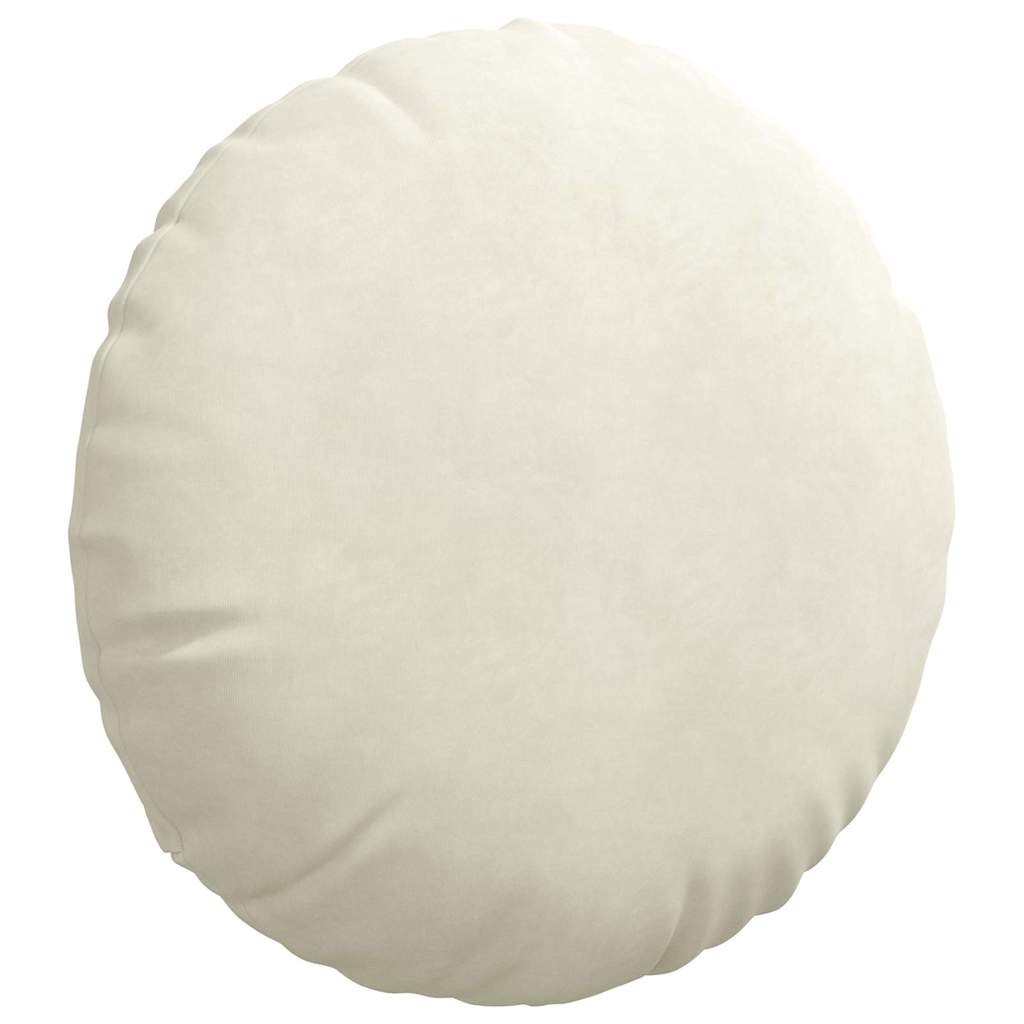 Sædepuder 2 stk. Fløjl Creme Ø50 x 19 cm
