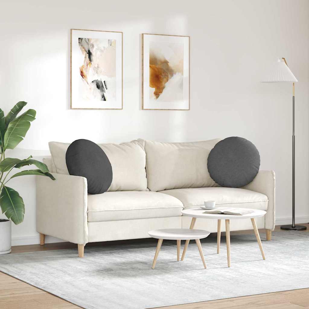 Sædepuder 2 stk. Velourstof Mørkegrå Ø50 x 19 cm