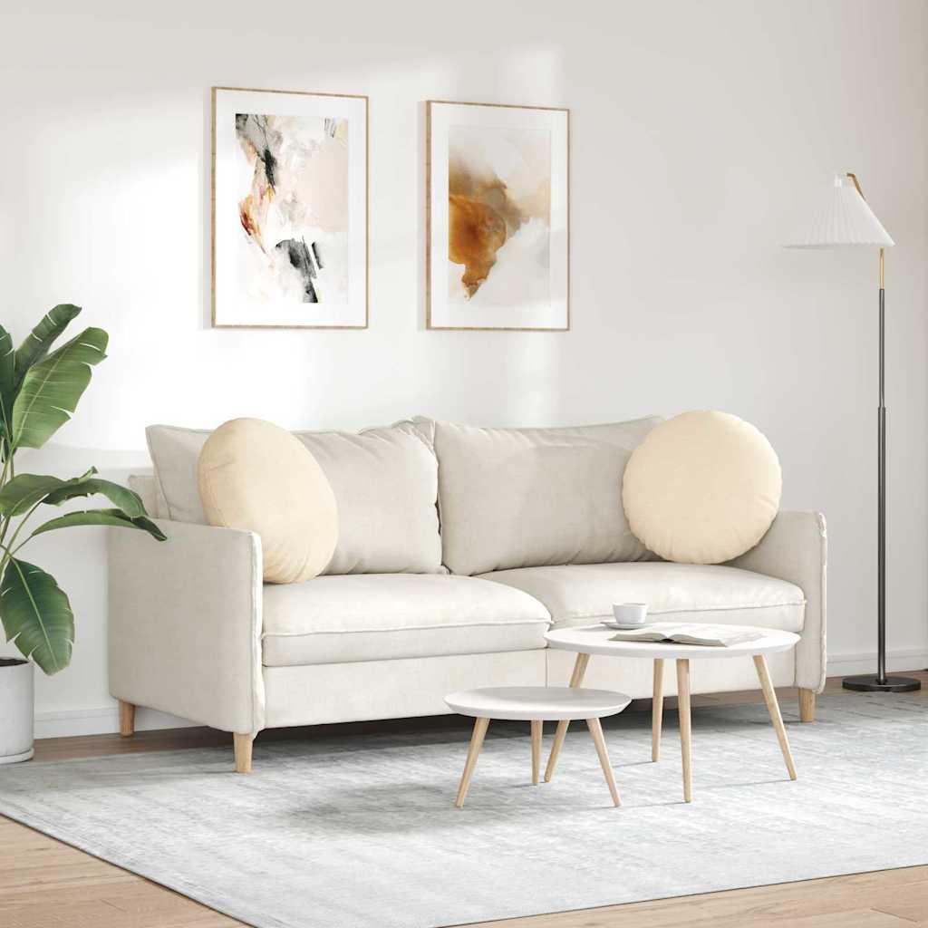 Sædepuder 2 stk. Velourstof Creme Ø50 x 19 cm
