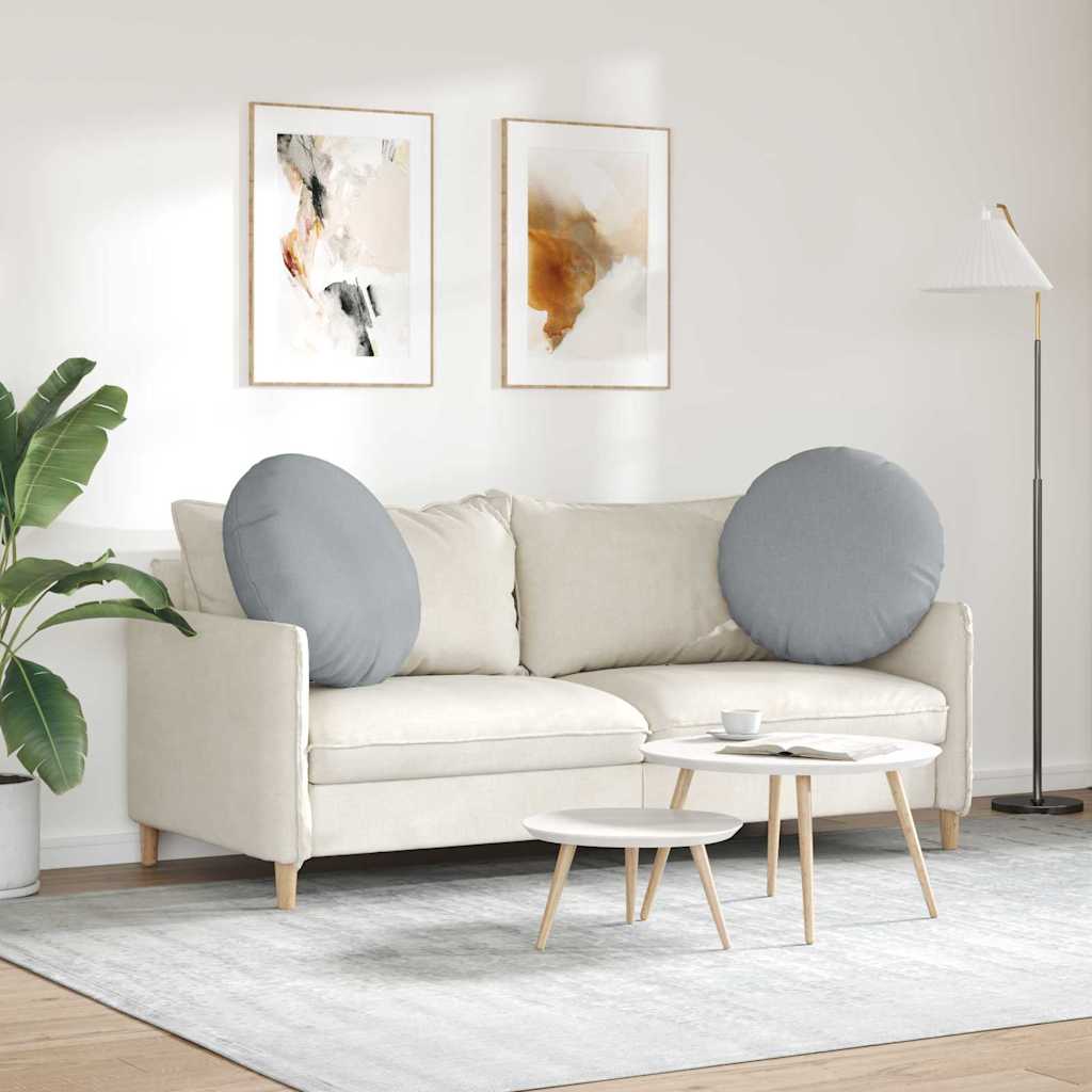 Sædepuder 2 stk. Stof Lysegrå Ø60 x 21 cm
