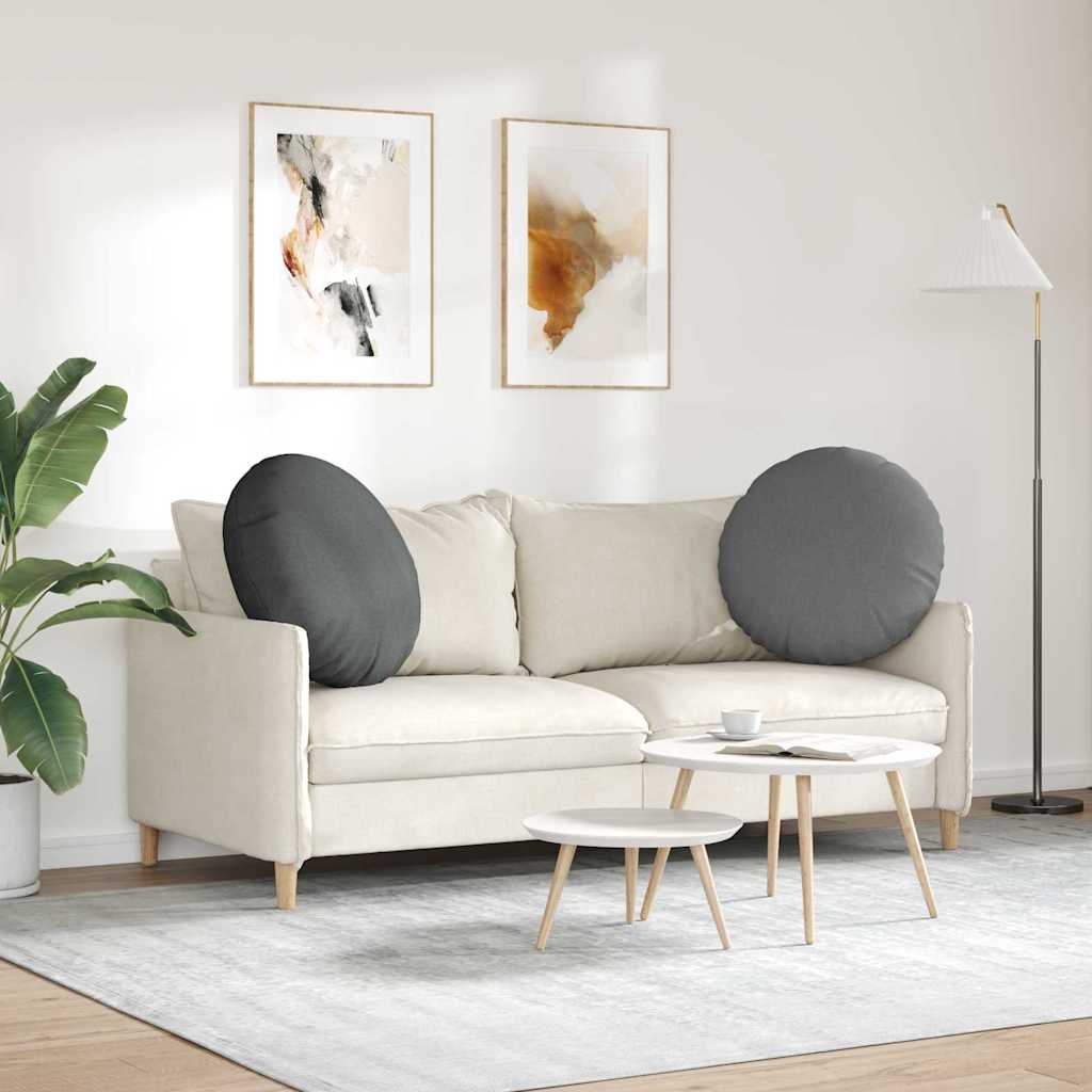 Sædepuder 2 stk. Stof Mørkegrå Ø60 x 21 cm
