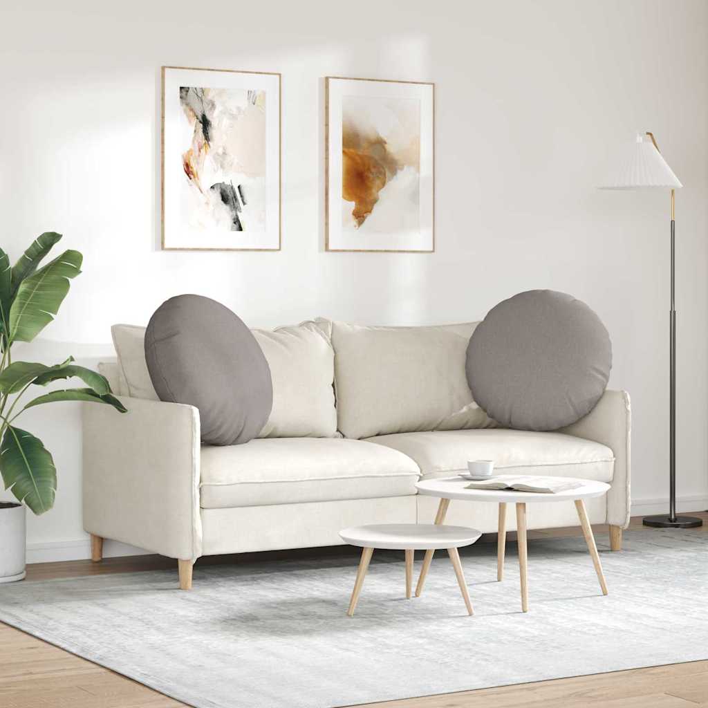 Sædepuder 2 stk. Stof Gråbrun Ø60 x 21 cm