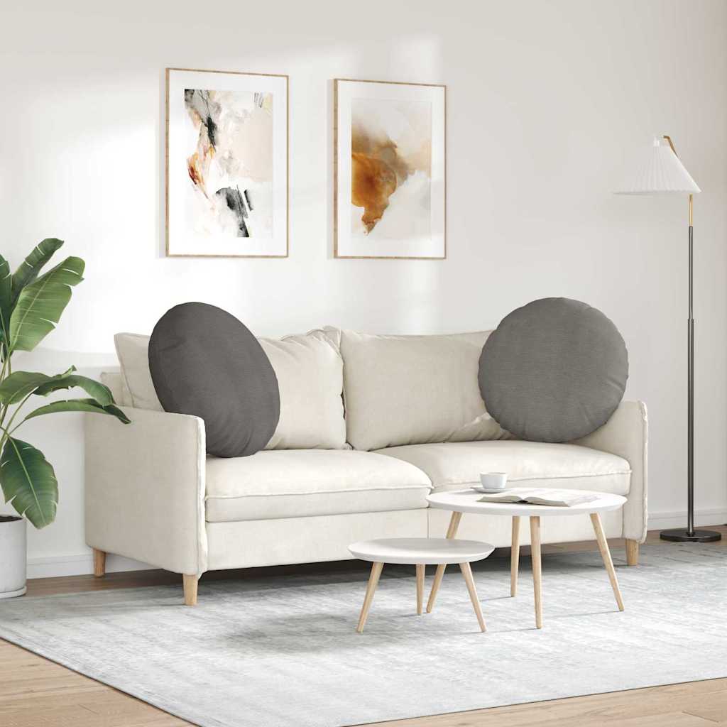 Sædepuder 2 stk. Velourstof Lysegrå Ø60 x 21 cm
