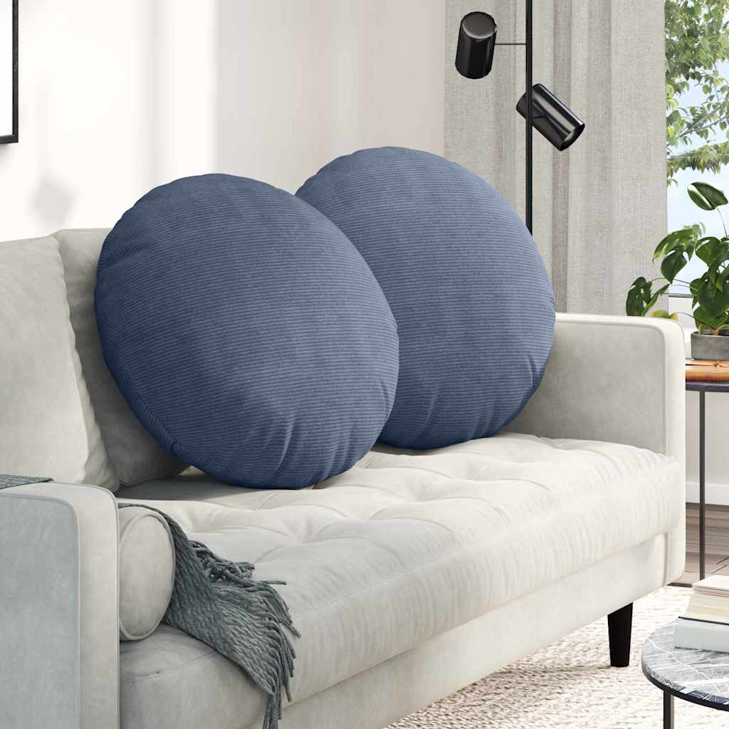 Sædepuder 2 stk. Velourstof Blå Ø60 x 21 cm