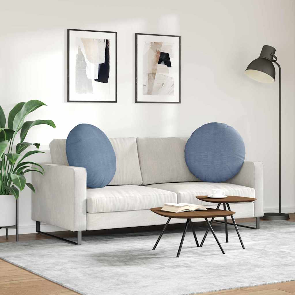 Sædepuder 2 stk. Velourstof Blå Ø60 x 21 cm
