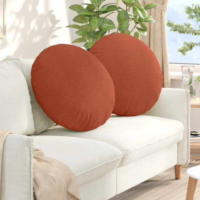 Sædepuder 2 stk. Velourstof Rød orange Ø60 x 21 cm