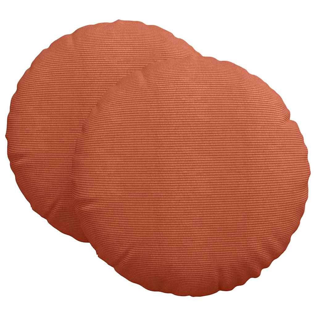 Sædepuder 2 stk. Velourstof Rød orange Ø60 x 21 cm
