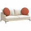 Sædepuder 2 stk. Velourstof Rød orange Ø60 x 21 cm