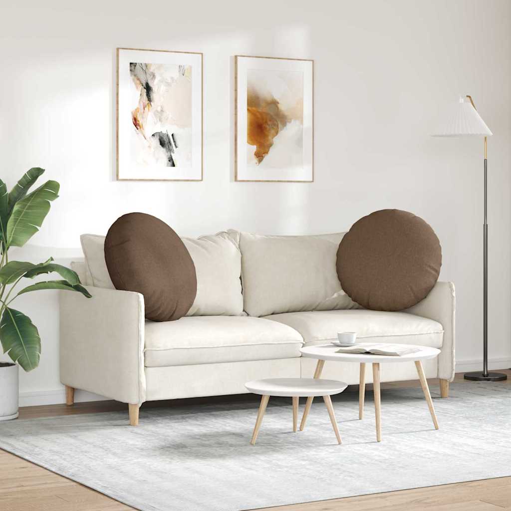 Sædepuder 2 stk. Stof Brun Ø80 x 29 cm
