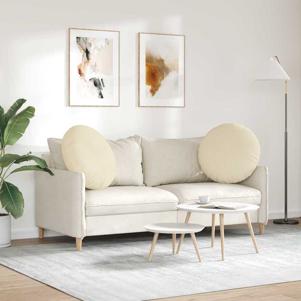 Sædepuder 2 stk. Stof Cremefarvet Ø80 x 29 cm