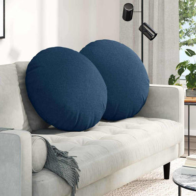 Sædepuder 2 stk. Stof Blå Ø80 x 29 cm