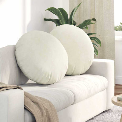Sædepuder 2 stk. Fløjl Creme Ø 80 x 29 cm