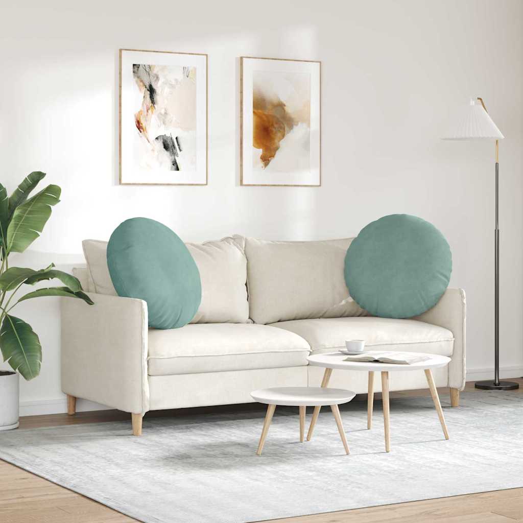 Sædepuder 2 pcs Havgrøn Ø 40 x 13 cm Fløjl