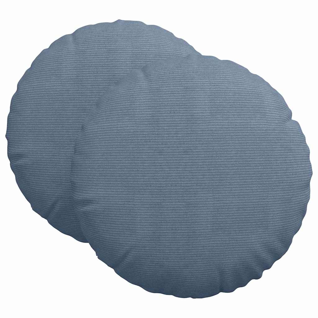 Sædepuder 2 stk. Velourstof Blå Ø 80 cm