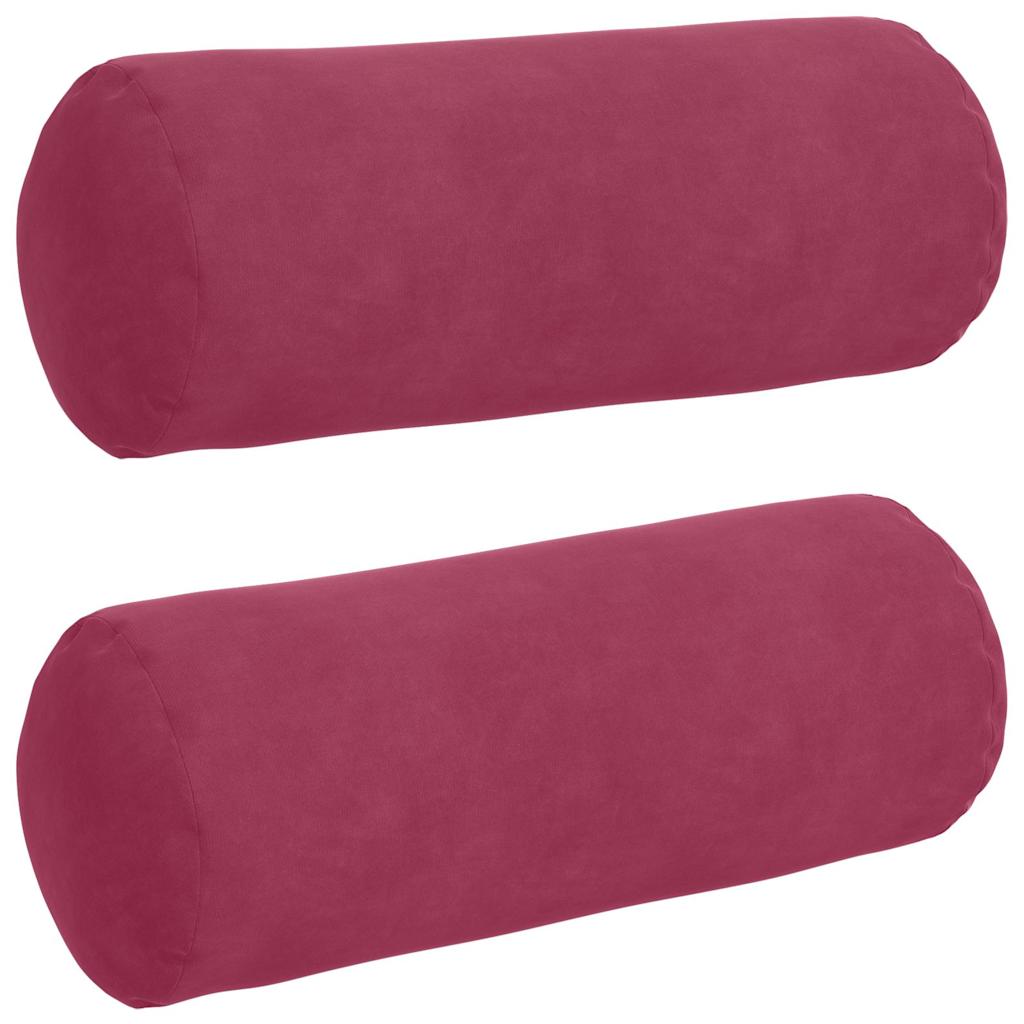 Bolsterpuder 2 pcs Vinrød Ø 15 x 40 cm Velourstof