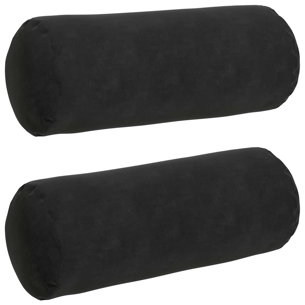Bolsterpuder 2 pcs Sort Ø 15 x 40 cm Velourstof