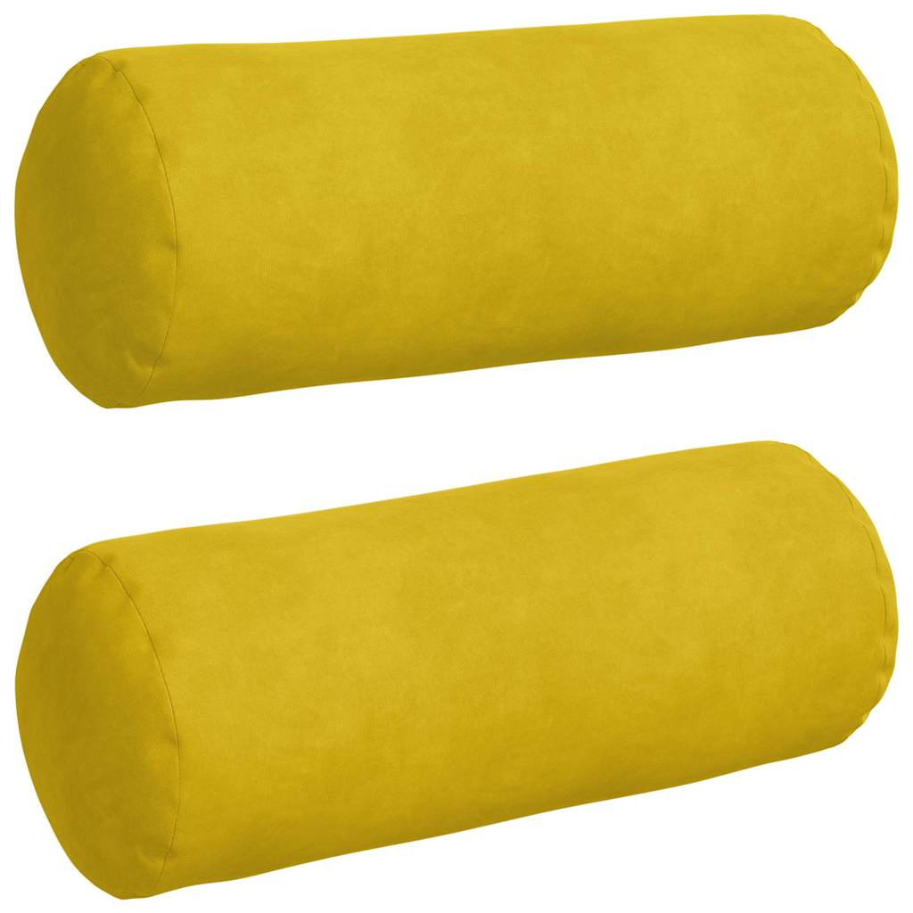 Bolsterpuder 2 pcs Gul Ø 15 x 40 cm Velourstof