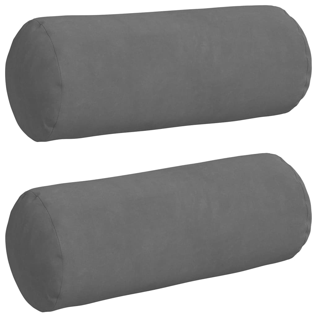 Bolsterpuder 2 pcs Mørkegrå Ø 15 x 40 cm Mikrofiberstof