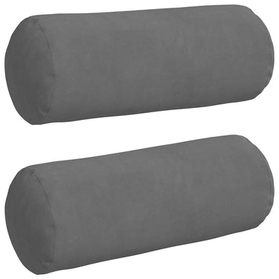 Bolsterpuder 2 pcs Mørkegrå Ø 15 x 40 cm Mikrofiberstof