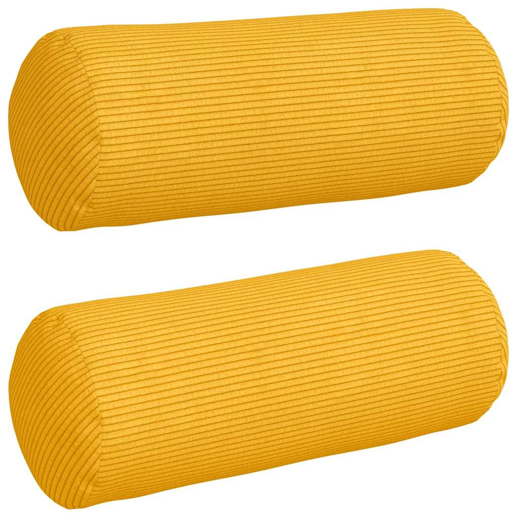 Bolsterpuder 2 pcs Lys Gul Ø 15 x 40 cm Velourstof