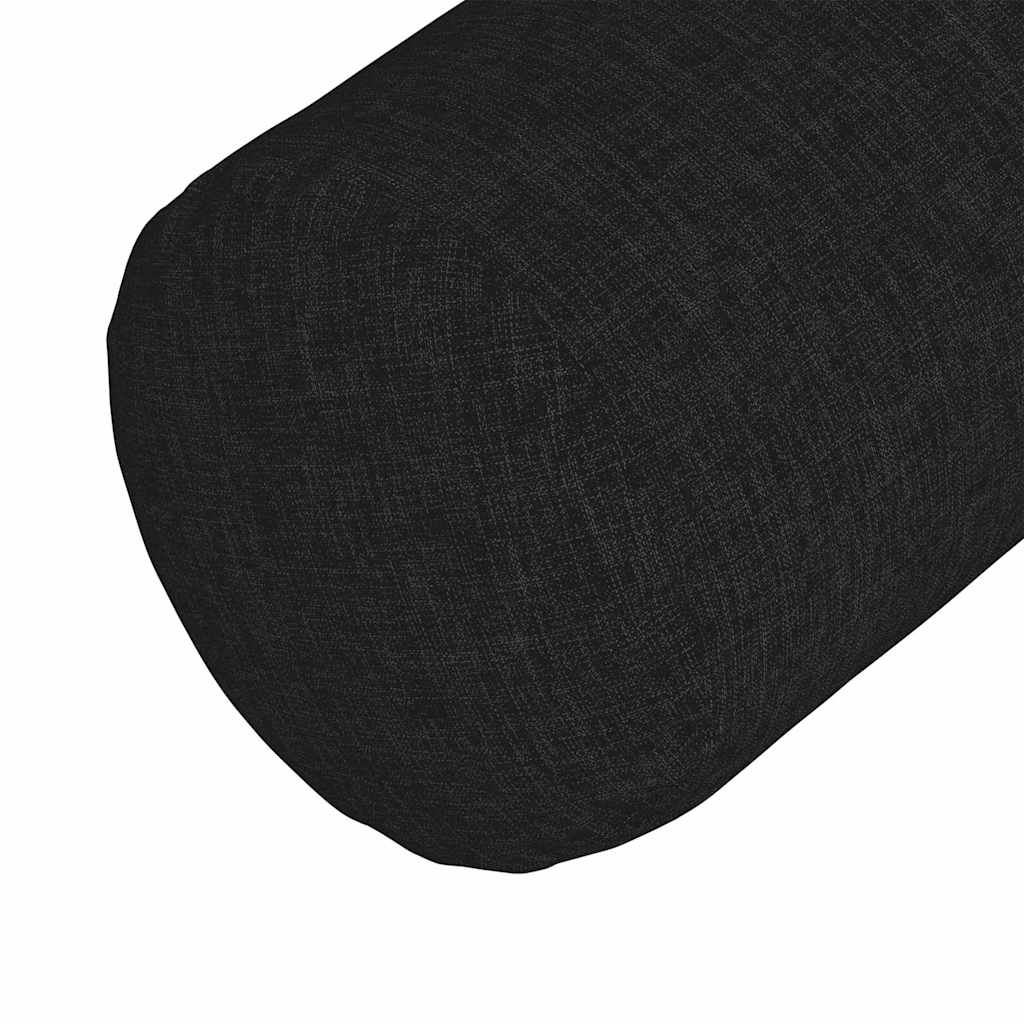 Bolsterpuder 2 stk. Stof Sort Ø 25 x 70 cm