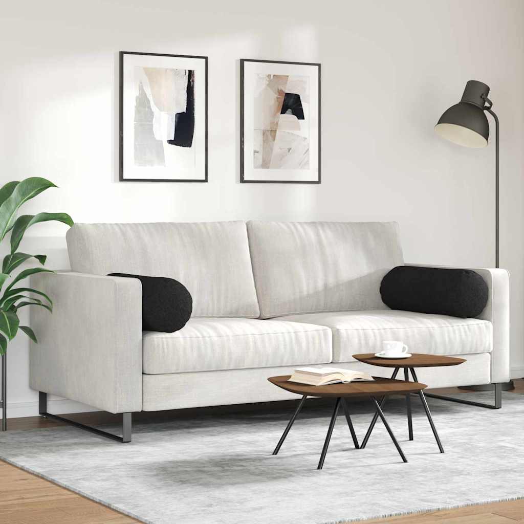 Bolsterpuder 2 stk. Stof Sort Ø 25 x 70 cm