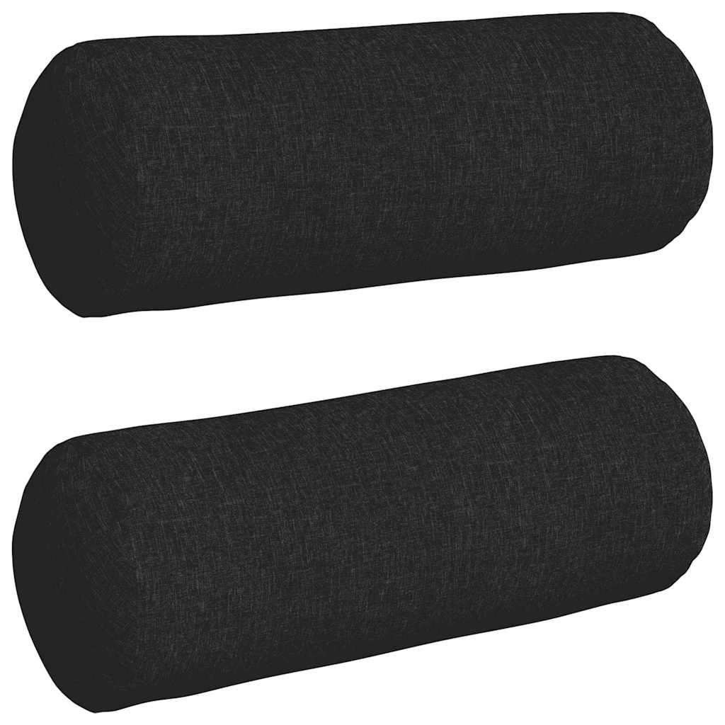 Bolsterpuder 2 stk. Stof Sort Ø 25 x 70 cm