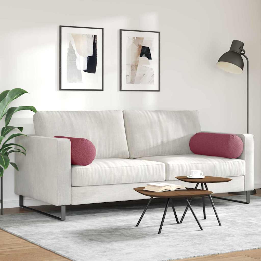 Bolsterpuder 2 stk. Stof Vinrød Ø 25 x 70 cm