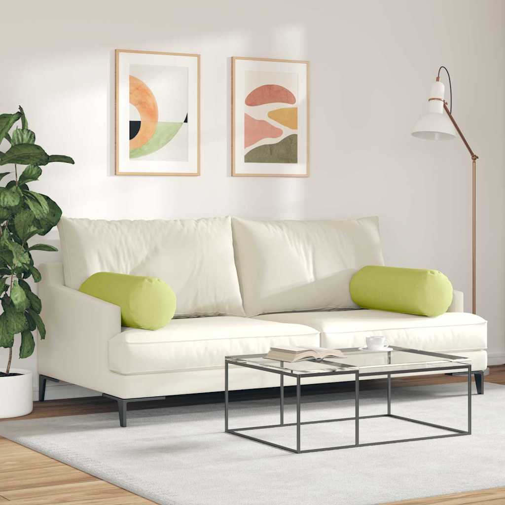 Bolsterpuder 2 stk. Stof Lys grøn Ø 25 x 70 cm