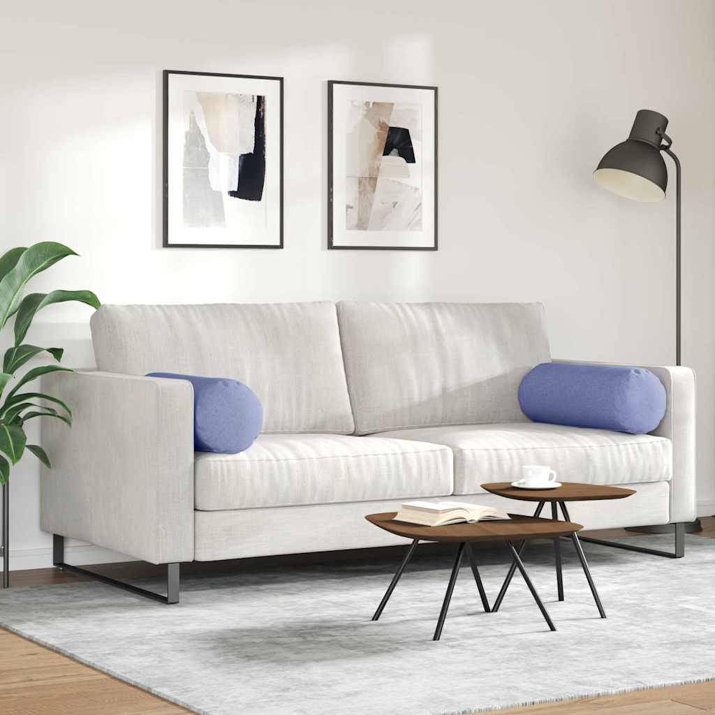 Bolsterpuder 2 stk. Stof Jeans blå Ø 25 x 70 cm