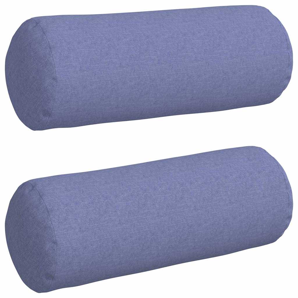 Bolsterpuder 2 stk. Stof Jeans blå Ø 25 x 70 cm