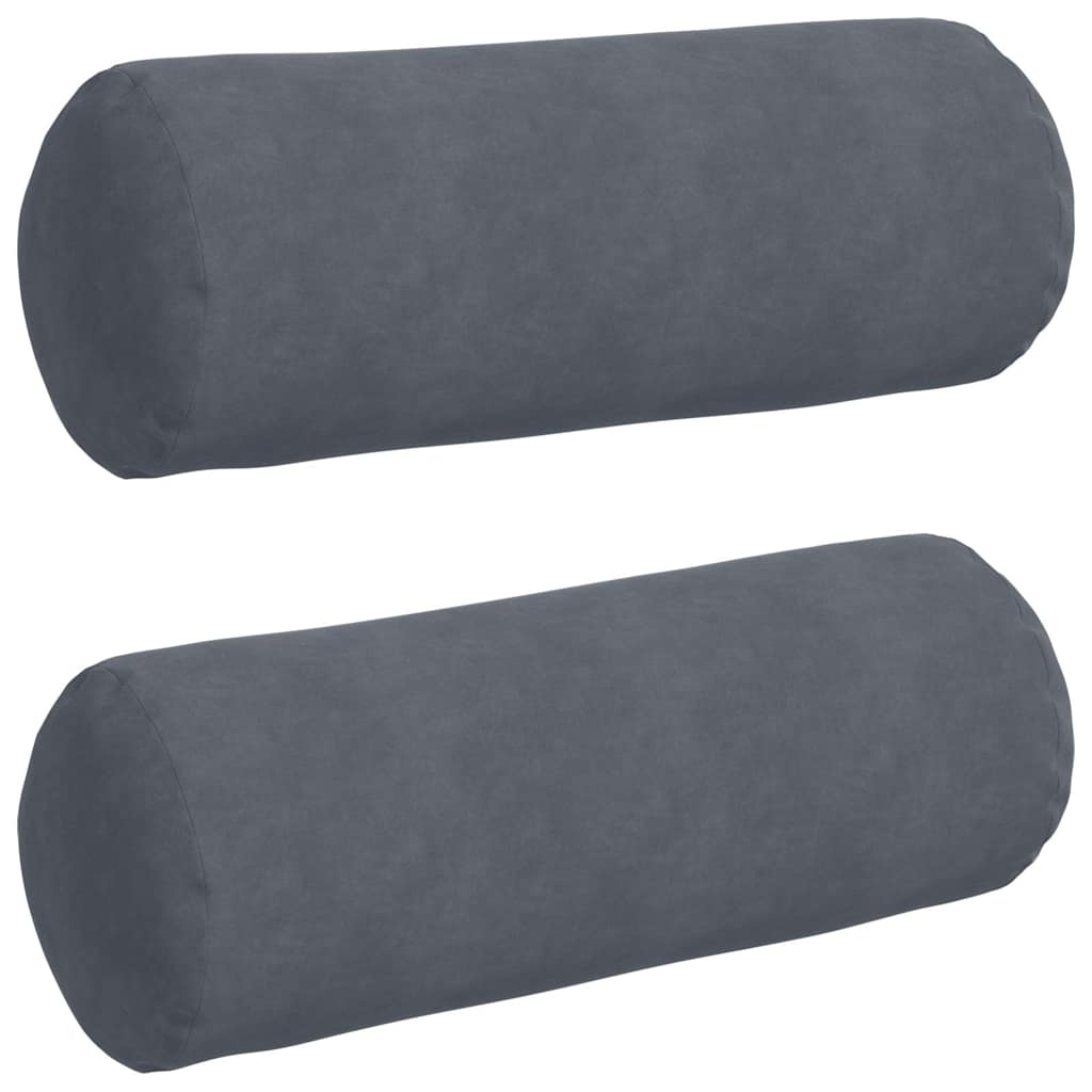 Bolsterpuder 2 pcs Mørkegrå Ø 25 x 70 cm Velourstof