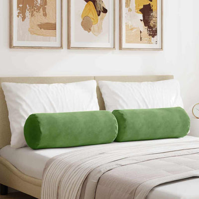 Bolsterpuder 2 pcs Lys grøn Ø 25 x 70 cm Velourstof