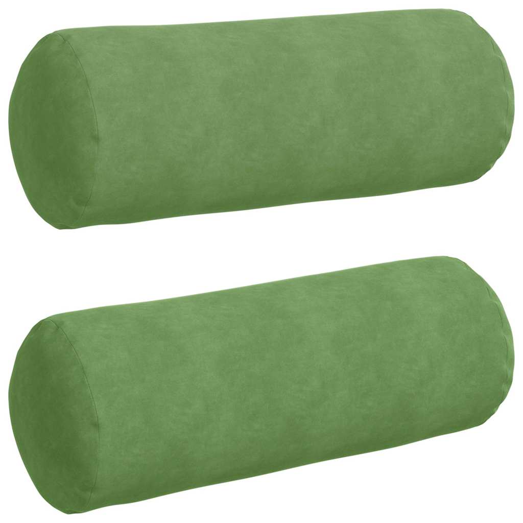 Bolsterpuder 2 pcs Lys grøn Ø 25 x 70 cm Velourstof