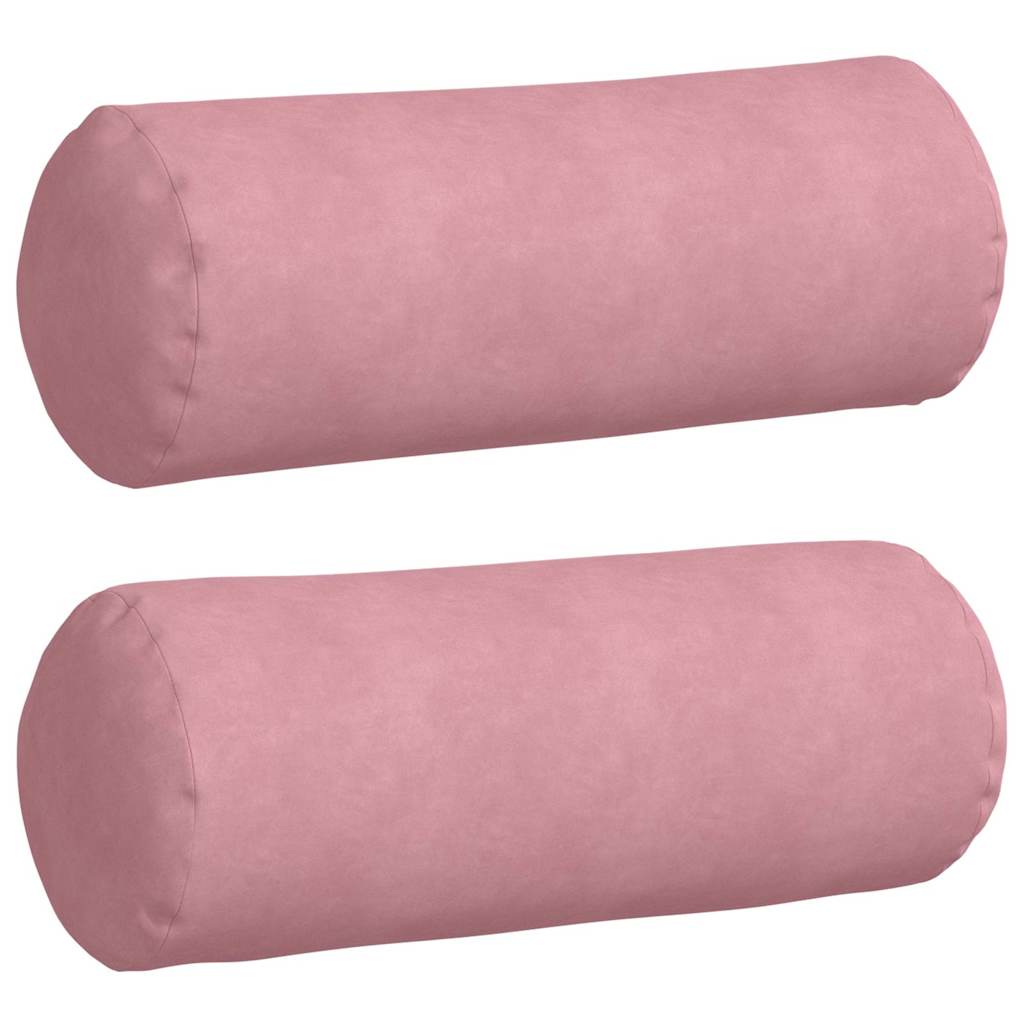 Bolsterpuder 2 pcs Lyserød Ø 25 x 70 cm Velourstof