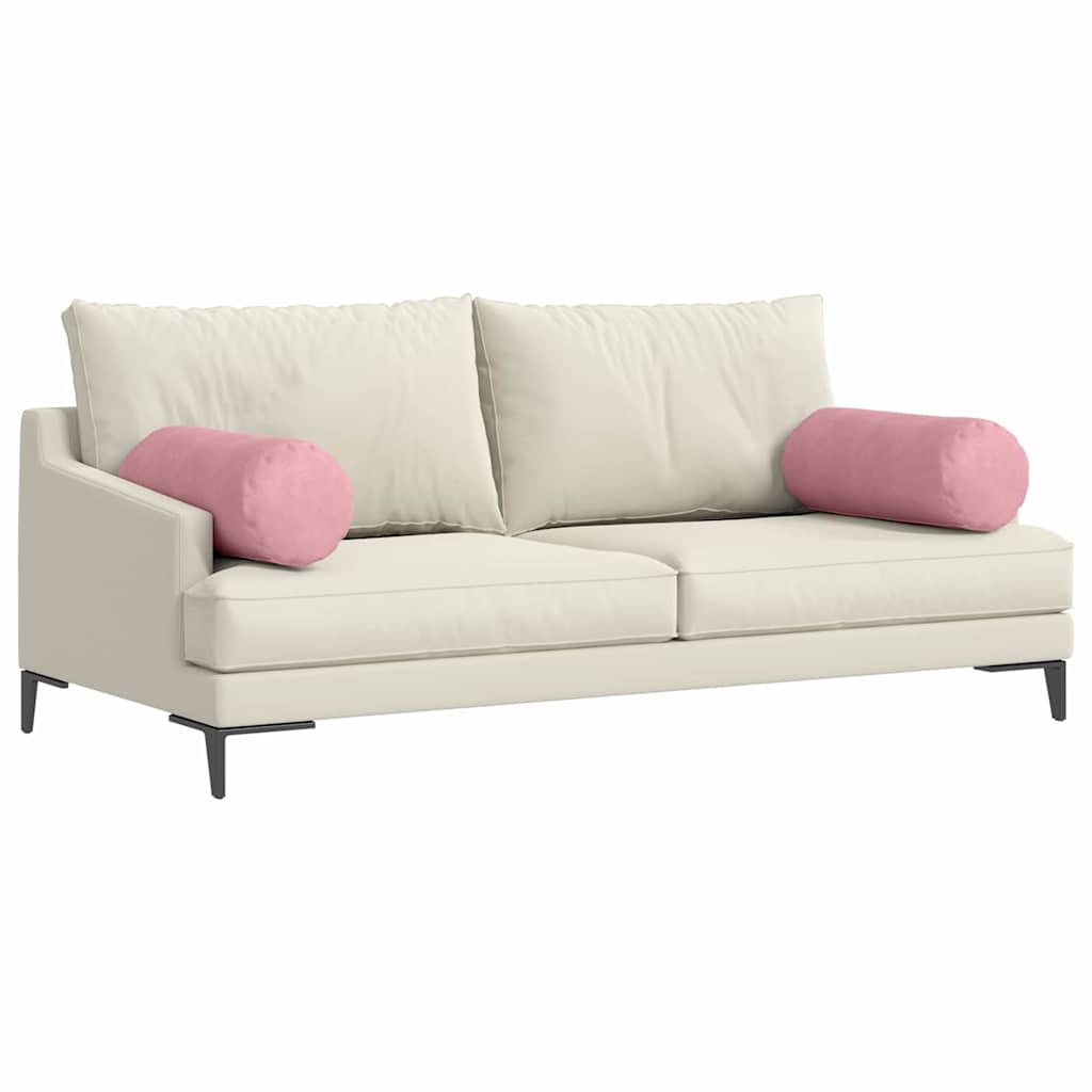 Bolsterpuder 2 pcs Lyserød Ø 25 x 70 cm Velourstof