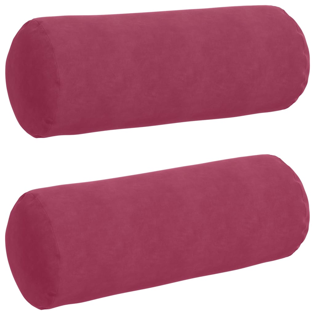 Bolsterpuder 2 pcs Vinrød Ø 25 x 70 cm Velourstof