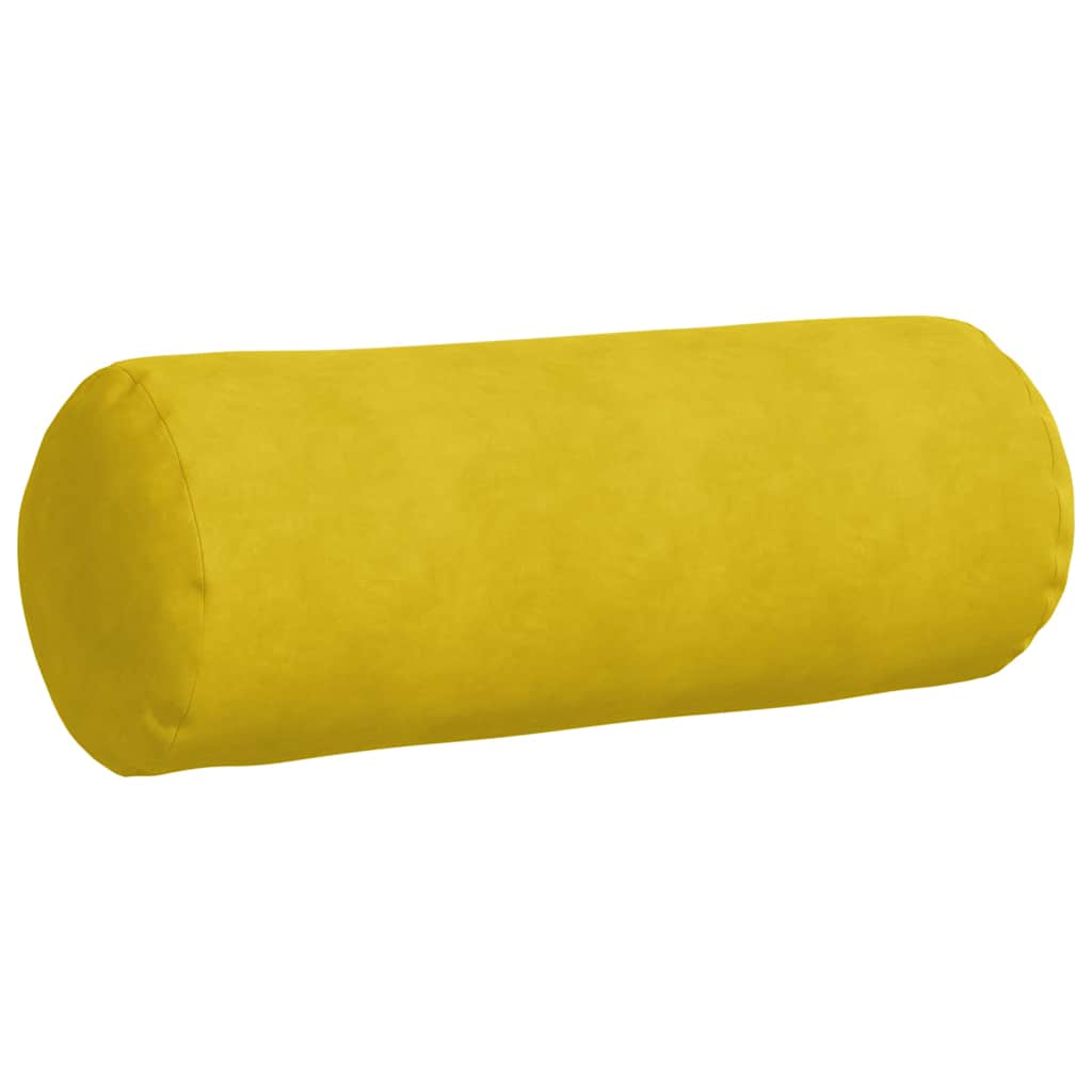 Bolsterpuder 2 pcs Gul Ø 25 x 70 cm Velourstof