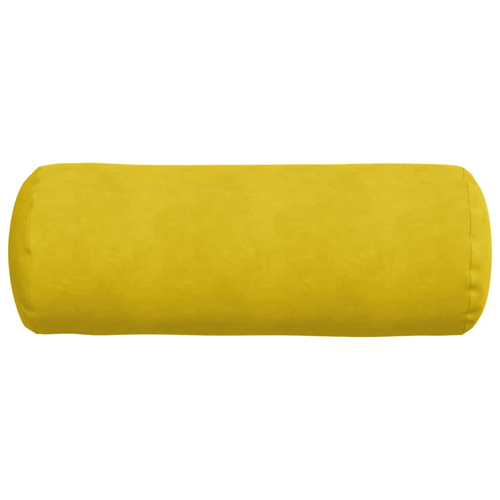 Bolsterpuder 2 pcs Gul Ø 25 x 70 cm Velourstof
