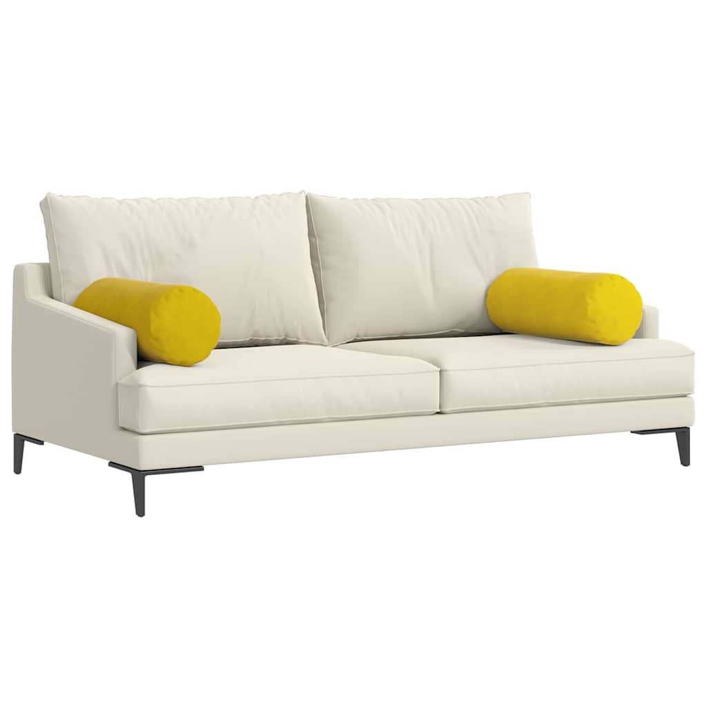 Bolsterpuder 2 pcs Gul Ø 25 x 70 cm Velourstof