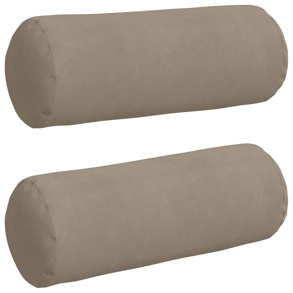 Bolsterpuder 2 stk. Mikrofiberstof Gråbrun Ø 25 x 70 cm