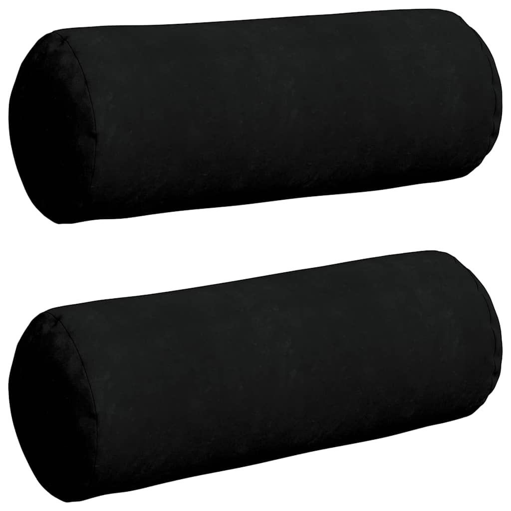 Bolsterpuder 2 pcs Sort Ø 25 x 70 cm Mikrofiberstof