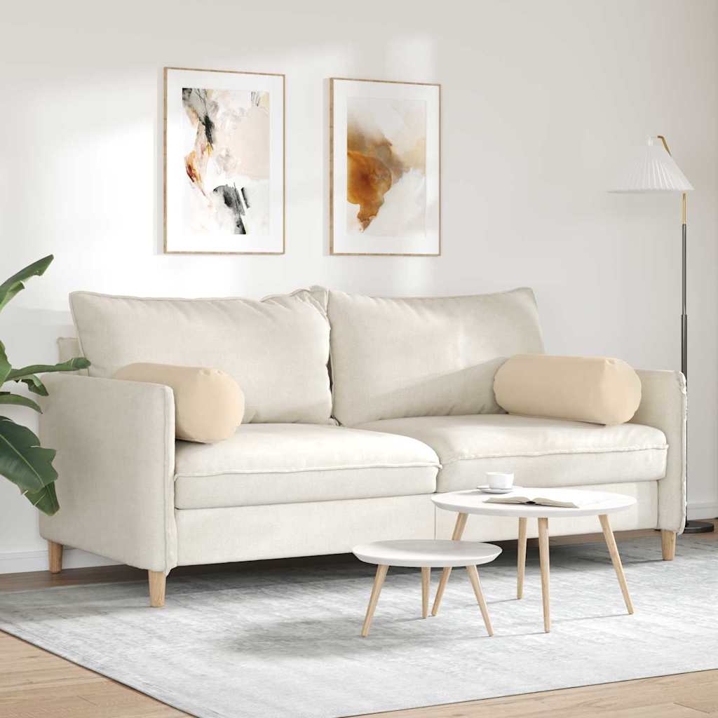 Bolsterpuder 2 pcs Creme Ø 25 x 70 cm Mikrofiberstof