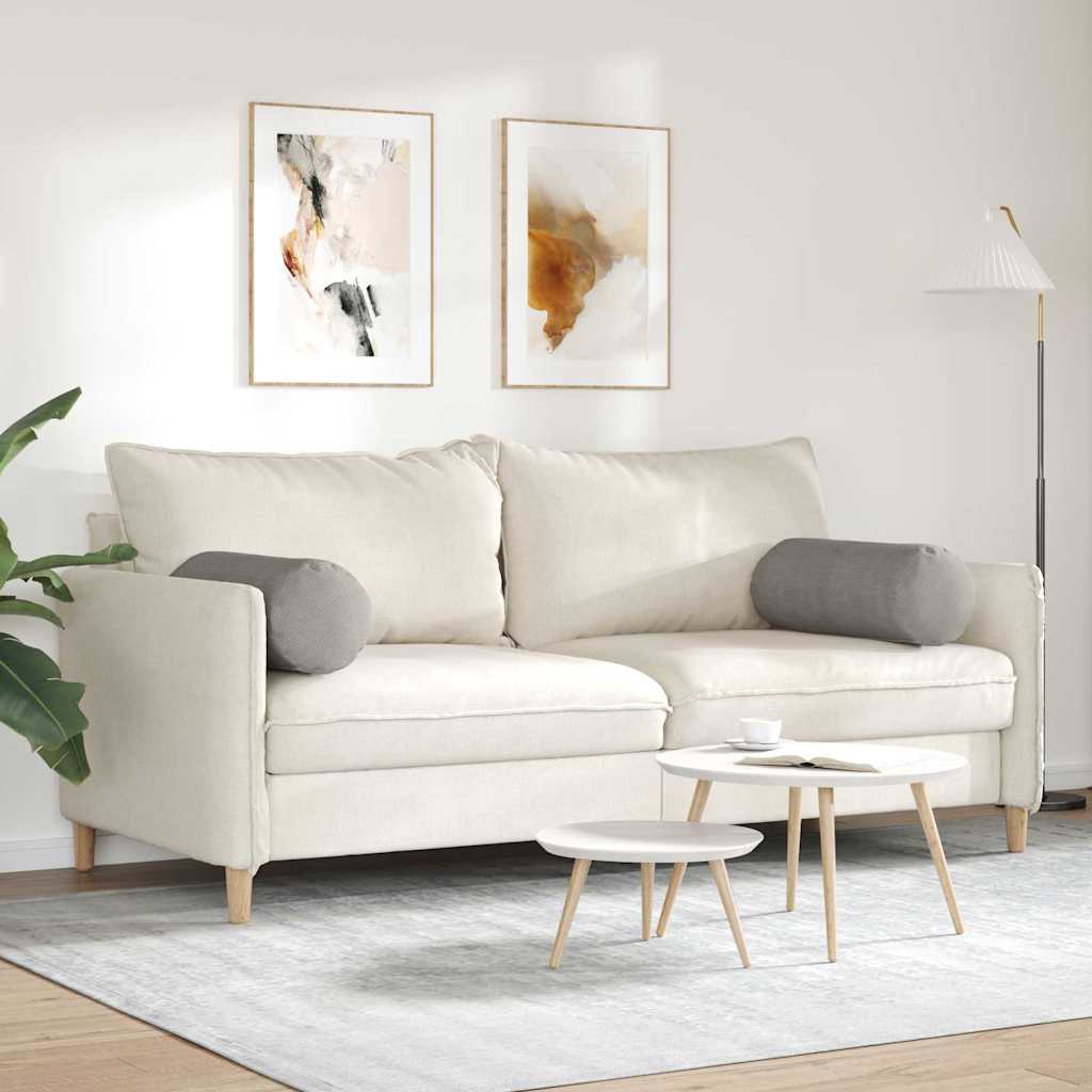 Bolsterpuder 2 pcs Lysegrå Ø 25 x 70 cm Velourstof