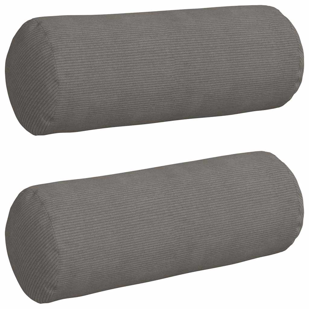Bolsterpuder 2 pcs Lysegrå Ø 25 x 70 cm Velourstof