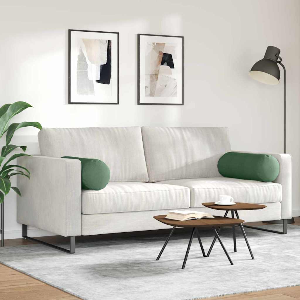 Bolsterpuder 2 pcs Mørkegrøn Ø 25 x 70 cm Velourstof