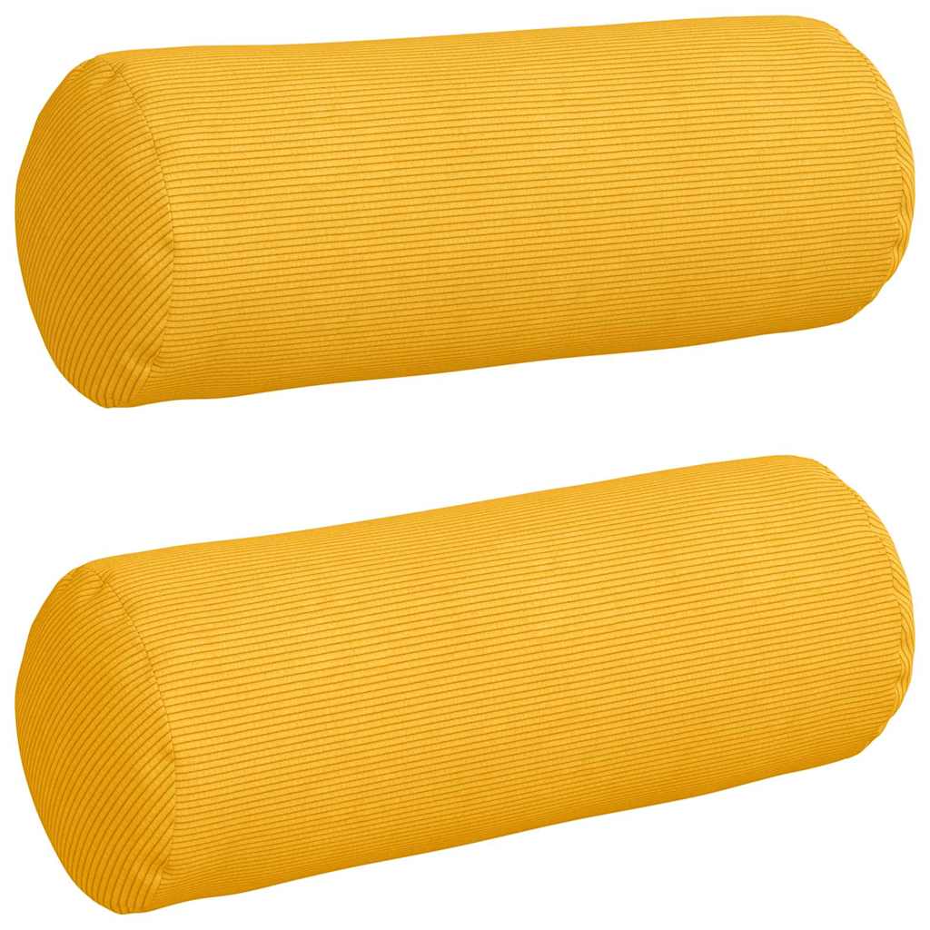 Bolsterpuder 2 pcs Lys Gul Ø 25 x 70 cm Velourstof