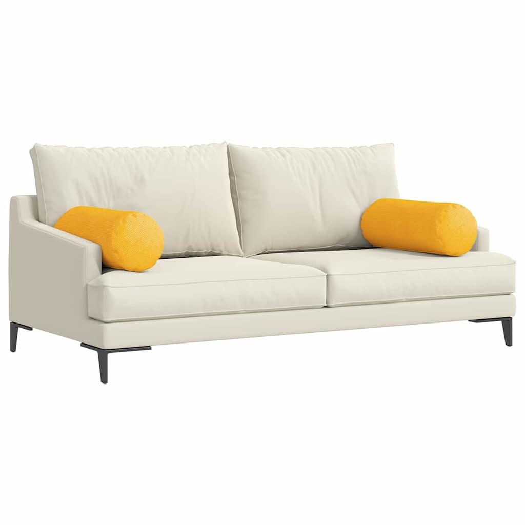 Bolsterpuder 2 pcs Lys Gul Ø 25 x 70 cm Velourstof