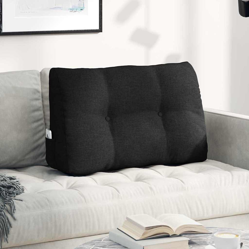 Rygpude Sort 80 x 24 x 50 cm Stof